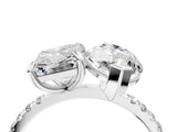 Silver Radiant and Marquise Toi Moi Ring with Prong Setting and Pave Band 4