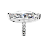 Silver Radiant and Marquise Toi Moi Ring with Prong Setting and Pave Band 5