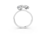 Silver Radiant and Marquise Toi Moi Ring with Prong Setting and Plain Band 3