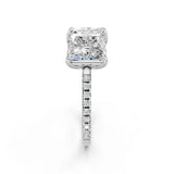 Silver Radiant and Princess Toi Moi Ring with Prong Setting and Micro Pave Band 2