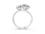Silver Radiant and Princess Toi Moi Ring with Prong Setting and Pave Band 3