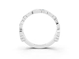 Silver Round Aquamarine Leaf Eternity Band with Bezel Setting_3
