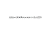 Silver Round Bezel-Set Diamond Tennis Bracelet with Adjustable Box Chain_4