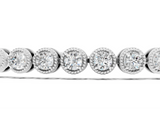 Silver Round Bezel-Set Diamond Tennis Bracelet with Adjustable Box Chain_5