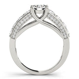 Platinum 3.02 Carat D VVS2 Round Brilliant Channel-Set Diamond Engagement Ring with Split Shank and Four-Prong Setting
