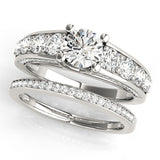 Platinum 3.02 Carat D VVS2 Round Brilliant Channel-Set Diamond Engagement Ring with Split Shank and Four-Prong Setting