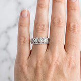 Silver Round Brilliant Diamond Infinity Twist Pave Band with Prong Setting_18