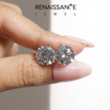 Silver Round Brilliant Diamond Martini Stud Earrings_23