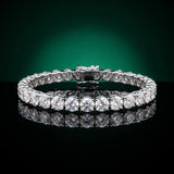 Silver 2.98 Carat F-G VS-SI Round Brilliant Diamond Tennis Bracelet with Prong Setting