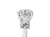 Silver Round Brilliant Three-Stone Ring with Pear Side Stones and Four-Prong Setting_22