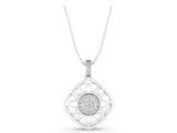 Silver Round Cluster Diamond Prong Set Pendant_14