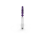 Silver Round Cut Amethyst Pavé Set Thin Band_8