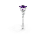 Silver Round Cut Amethyst Scattered Round Accent Ring with Prong Setting_32