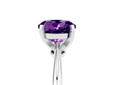 Silver Round Cut Amethyst Solitaire Engagement Ring with Classic Band and Four-Prong Setting_17