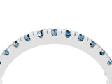 Silver Round Cut Aquamarine Pavé Set Thin Band_10