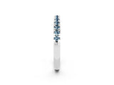 Silver Round Cut Aquamarine Pavé Set Thin Band_8