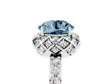 Silver Round Cut Aquamarine Scalloped Halo Engagement Ring with Round Shared Prong Band_35