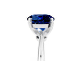Silver Round Cut Blue Sapphire Solitaire Engagement Ring with Classic Band and Four-Prong Setting_17