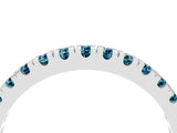 Silver Round Cut Blue Topaz Pavé Set Thin Band_10