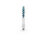 Silver Round Cut Blue Topaz Pavé Set Thin Band_8