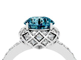 Silver Round Cut Blue Topaz Scalloped Halo Engagement Ring with Round Shared Prong Band_34