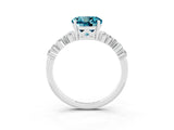 Silver Round Cut Blue Topaz Scattered Round Accent Ring with Prong Setting_33