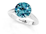Silver Round Cut Blue Topaz Solitaire Engagement Ring with Cathedral Setting and Four-Prong Mount_13