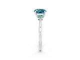Silver Round Cut Blue Topaz Solitaire Engagement Ring with Classic Band and Four-Prong Setting_14