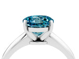 Silver Round Cut Blue Topaz Solitaire Engagement Ring with Classic Band and Four-Prong Setting_16