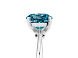 Silver Round Cut Blue Topaz Solitaire Engagement Ring with Classic Band and Four-Prong Setting_17