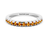 Silver Round Cut Citrine Pavé Set Thin Band_12