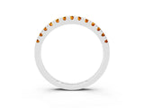 Silver Round Cut Citrine Pavé Set Thin Band_15