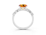 Silver Round Cut Citrine Scattered Round Accent Ring with Prong Setting_81