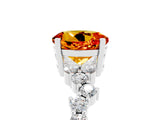 Silver Round Cut Citrine Scattered Round Accent Ring with Prong Setting_83