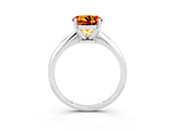 Silver Round Cut Citrine Solitaire Engagement Ring with Classic Band and Four-Prong Setting_15