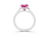 Silver Round Cut Cut Channel Set Solitaire Engagement Ring with Four-Prong Setting_9