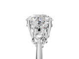 Silver Round Cut Cut Diamond Cluster Ring with Solitaire Band and Four-Prong Setting_12