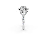Silver Round Cut Cut Diamond Halo Engagement Ring with Open Split Pavé Band_15