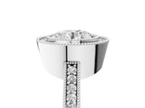 Silver Round Cut-Cut Diamond Halo Engagement Ring with Pave Band and Prong Setting_18