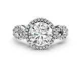 Silver Round Cut Cut Halo Diamond Infinity Band with Four-Prong Setting_13