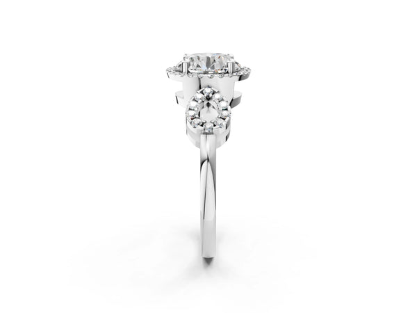 Sterling Silver Round Pave Infinity Halo Engagement Ring Setting