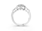 Silver Round Cut Cut Halo Diamond Infinity Band with Four-Prong Setting_16