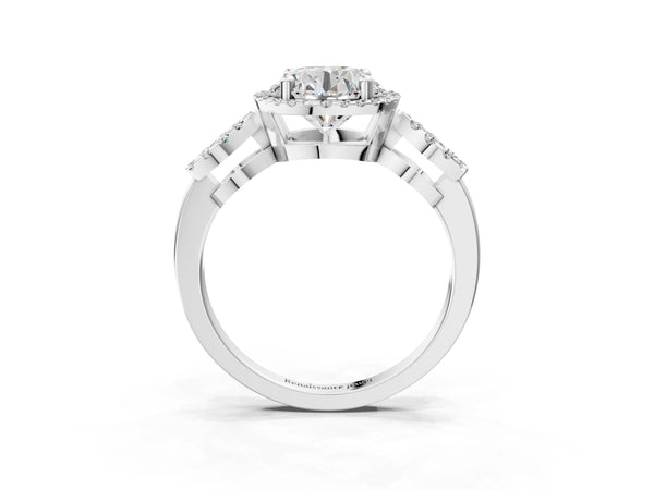 Sterling Silver Round Pave Infinity Halo Engagement Ring Setting