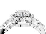 Silver Round Cut Cut Halo Diamond Infinity Band with Four-Prong Setting_17