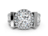 Silver Round Cut Cut Halo Split Shank Prong Set Ring_7