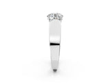Silver Round Cut Diamond Channel Set Solitaire Ring with Four-Prong Setting_1619