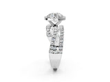 Silver Round Cut Diamond Halo Ring with Round Split Shank and Prong Setting_14