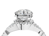 Silver Round Cut Diamond  Halo Twist Band Solitaire Prong Setting Ring_16