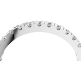 Silver Round Cut Diamond Pavé Set Thin Band_38
