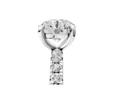 Silver Round Cut Diamond Pavé Solitaire Ring with Round Band and Prong Setting_21